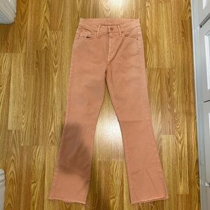 MOTHER - peachy tan Hustler ankle fray